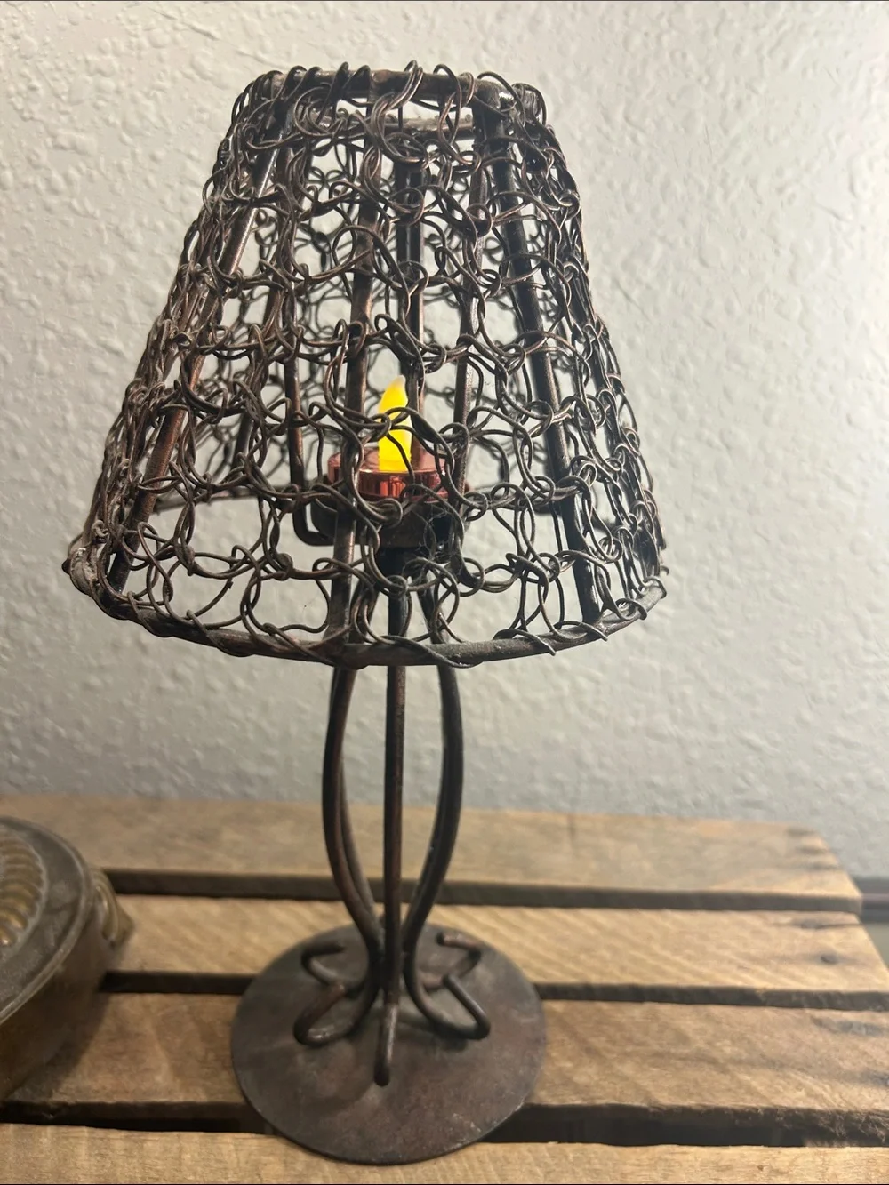 Metal candle holder Cottage Core, Farmhouse Chic